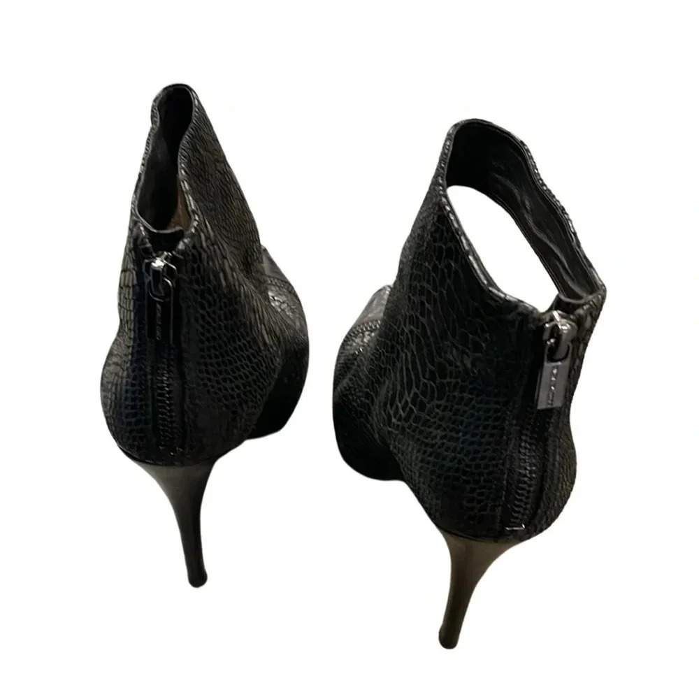 Michael Kors Stilletto Booties Leather Upper Snakeskin Embossed 9M ~4” Heel - Picture 2 of 6